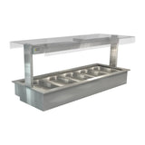 HT658 Cossiga Linear Series Drop-in Bain Marie 5x1/1GN w/Flat Top Sneeze Guard 1825mm - JD Catering Equipments Ltd