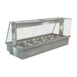 HT662 Cossiga Linear Series Drop-in Bain Marie 5x1/1GN w/Square Glass Assisted Service 1825mm - JD Catering Equipments Ltd