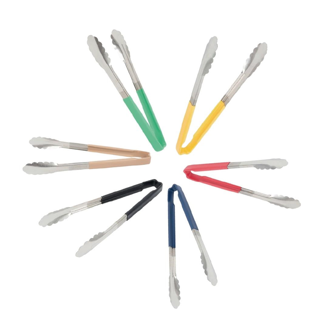 HU085 Vollrath Multi-coloured Utility Tongs Set 12"