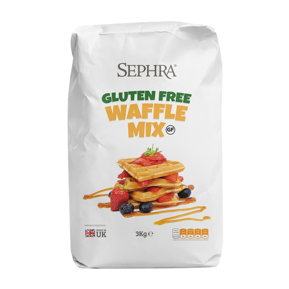 HU130 Sephra Gluten-Free Waffle Mix 3kg (Pack of 4)
