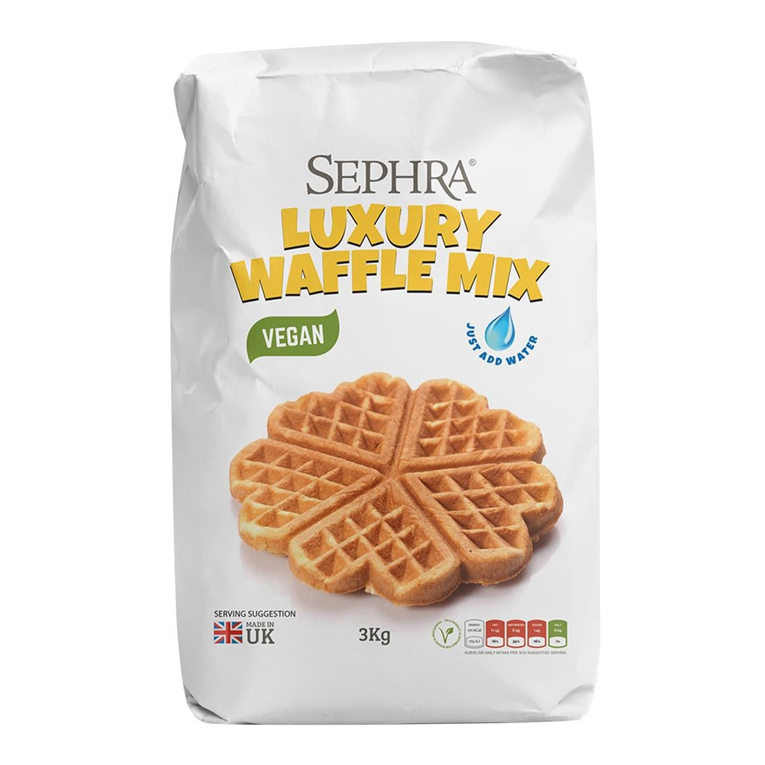 HU131 Sephra Vegan Waffle Mix 3kg (Pack of 4)