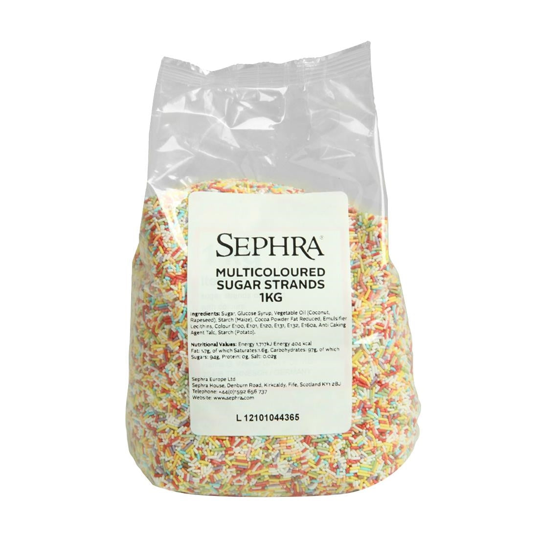 HU137 Sephra Multicoloured Sugar Strands 1kg