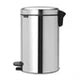 HU171 Brabantia Newicon Plastic Pedal Bin Bucket Brilliant Steel 12Ltr