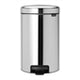 HU171 Brabantia Newicon Plastic Pedal Bin Bucket Brilliant Steel 12Ltr