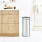 HU174 Brabantia Soft Touch Plastic Bin Matt Steel with Steel Lid 30Ltr