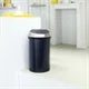 HU175 Brabantia Touch Bin Matt Black With Steel Lid 60L