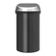 HU175 Brabantia Touch Bin Matt Black With Steel Lid 60L