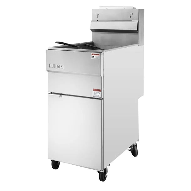 HU199 Buffalo Twin Basket Single Tank Freestanding Gas Fryer 28Ltr