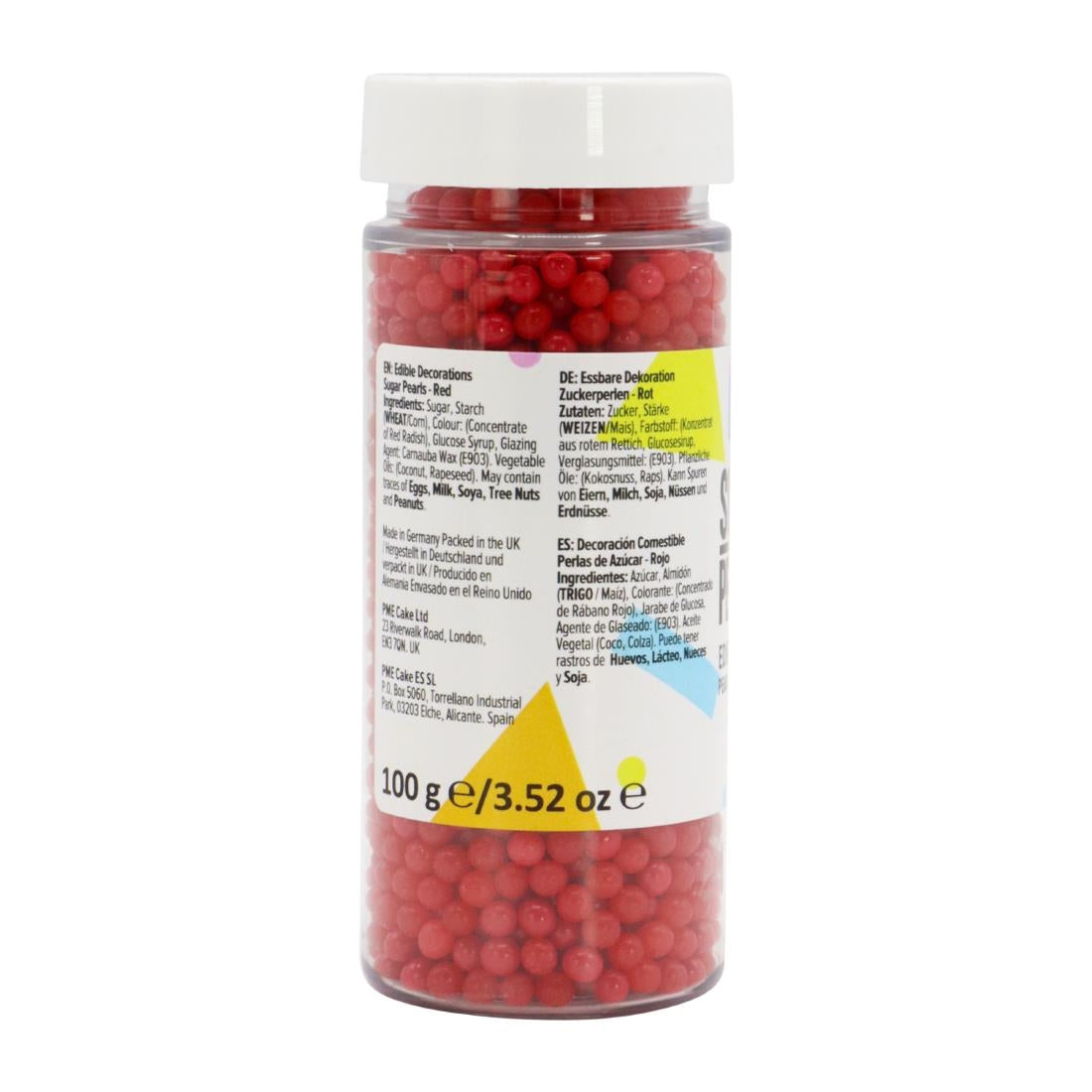 HU209 PME Sugar Pearls 100g - Red