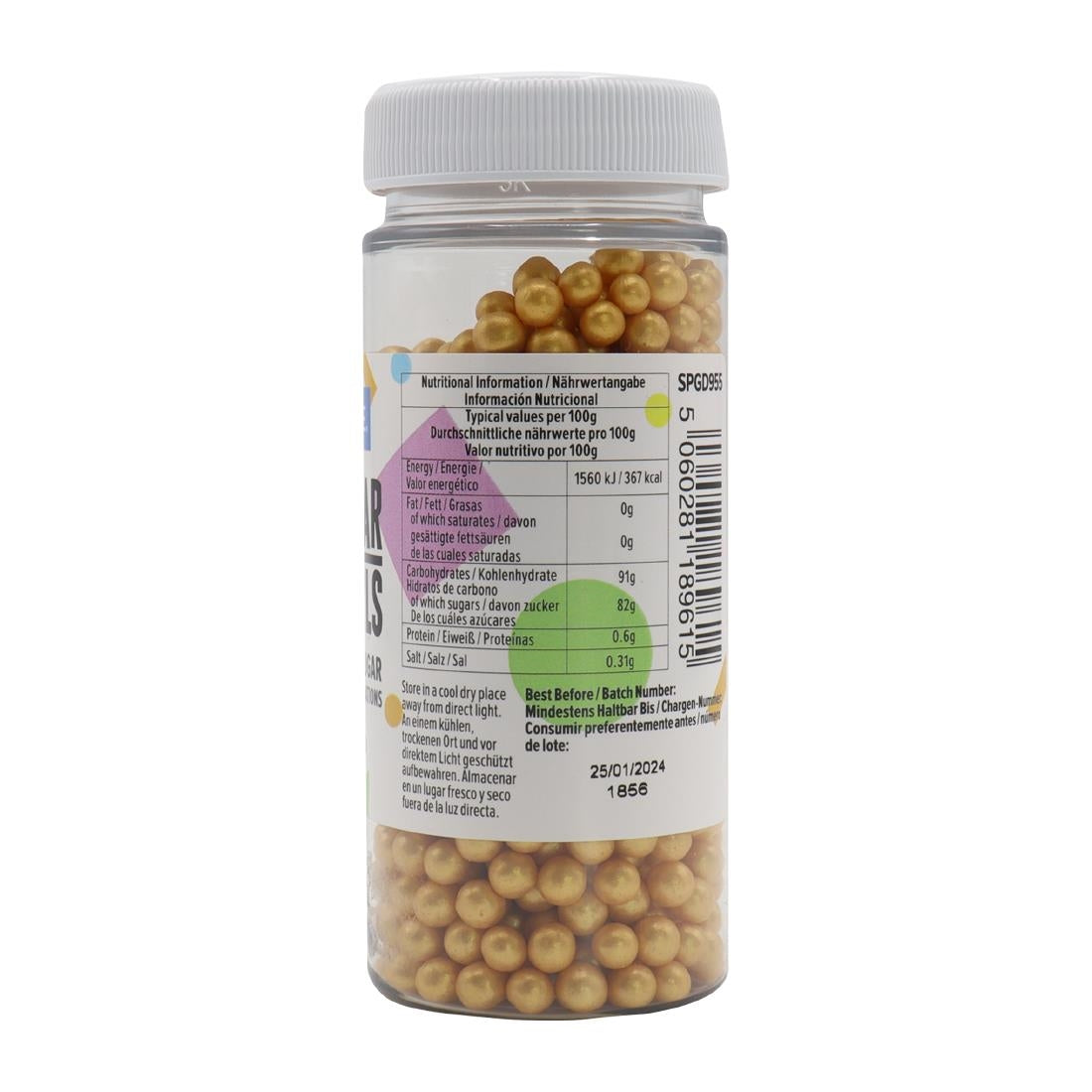 HU215 PME Sugar Pearls 60g - Gold