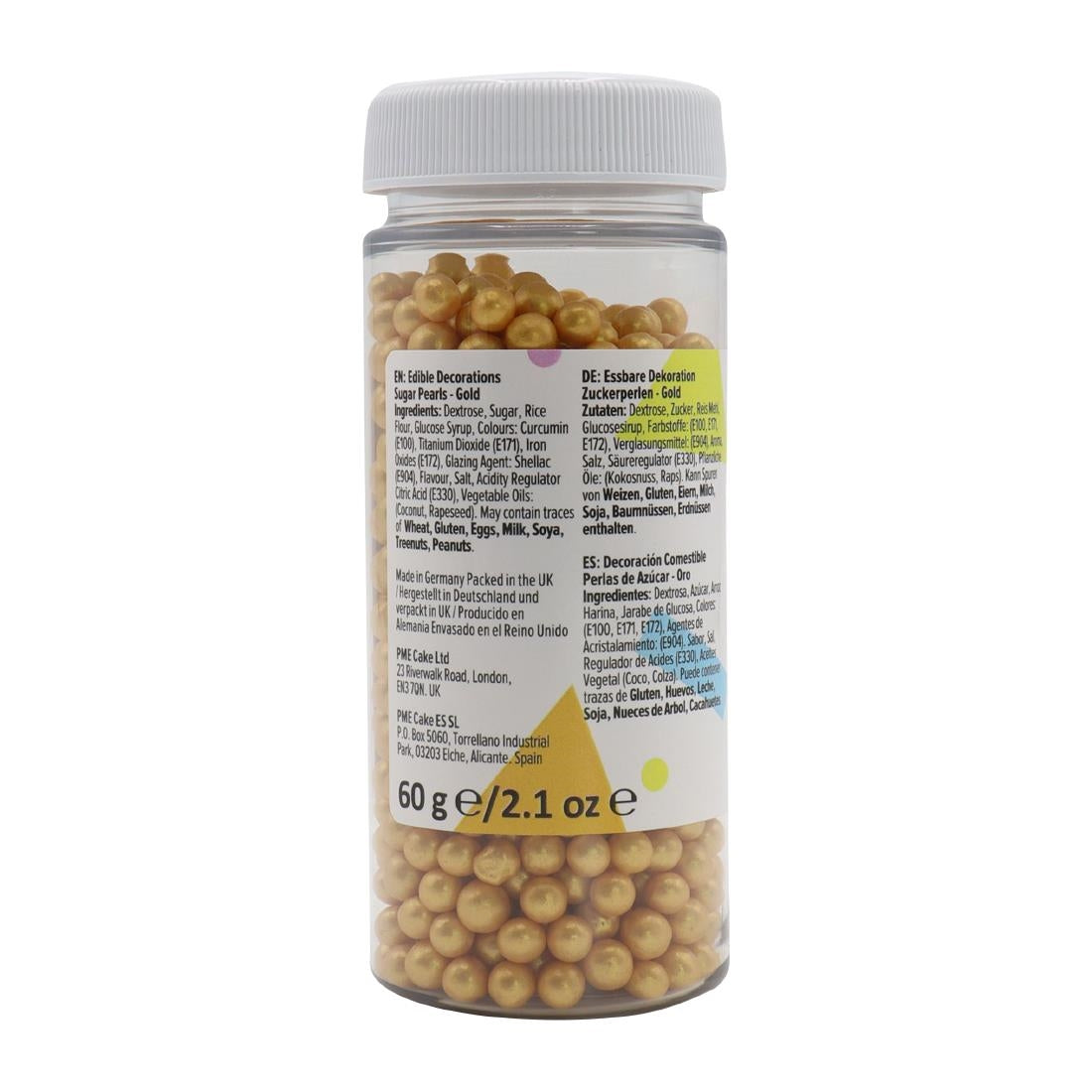 HU215 PME Sugar Pearls 60g - Gold