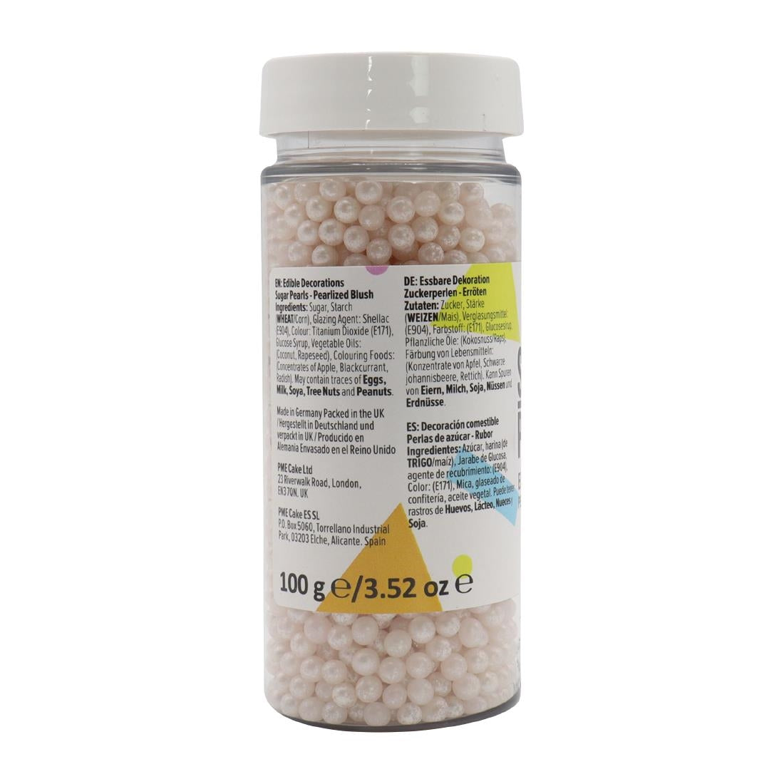 HU217 PME Sugar Pearls 100g - Pearlised Blush