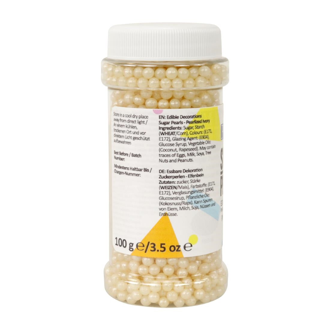 HU218 PME Sugar Pearls 100g - Pearlised Ivory