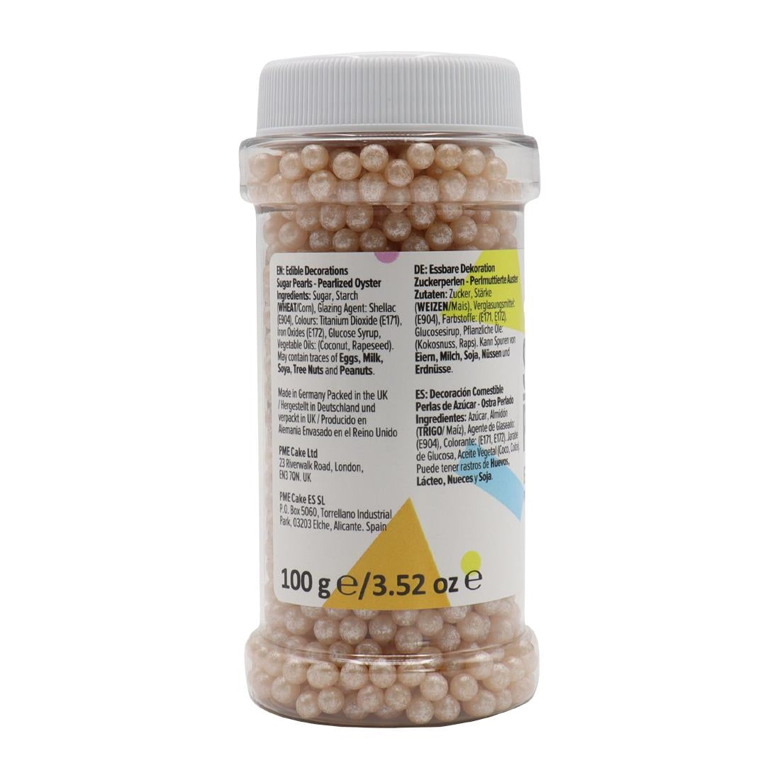 HU219 PME Sugar Pearls 100g - Pearlised Oyster