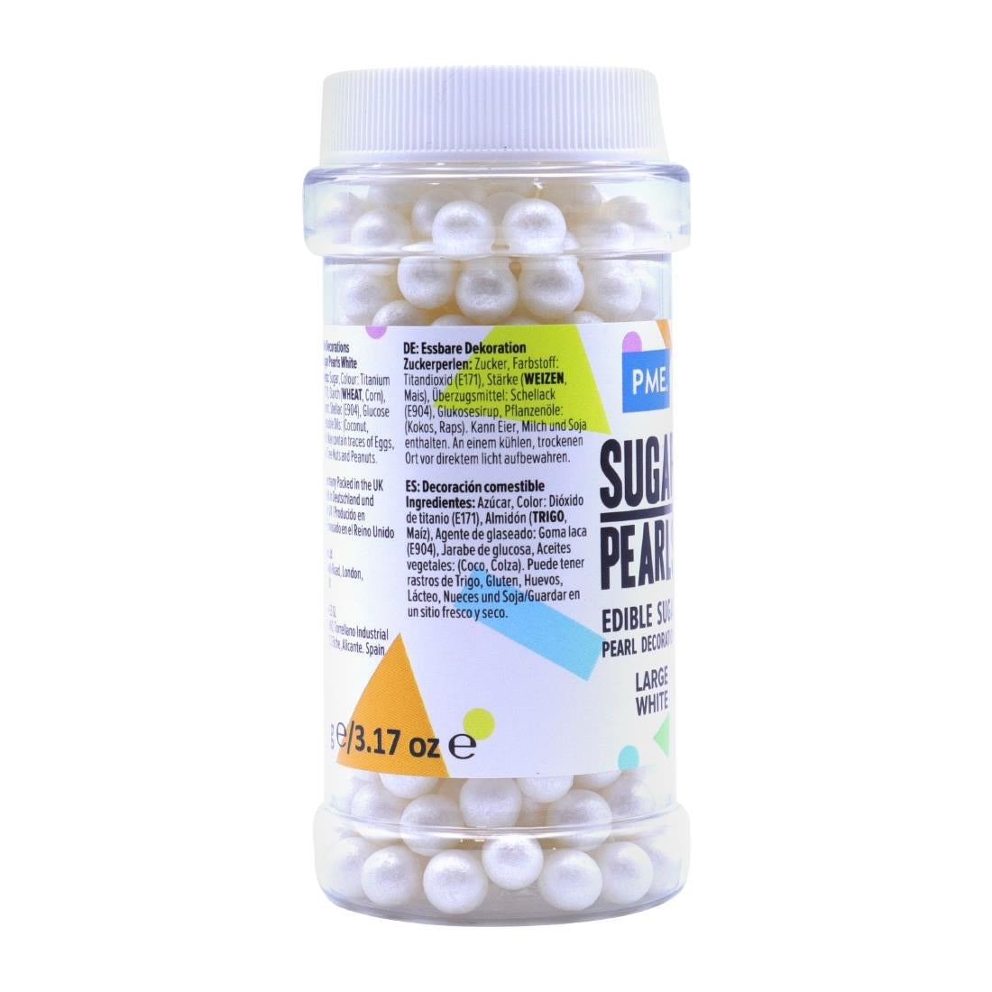 HU220 PME Large Sugar Pearls 90g - White