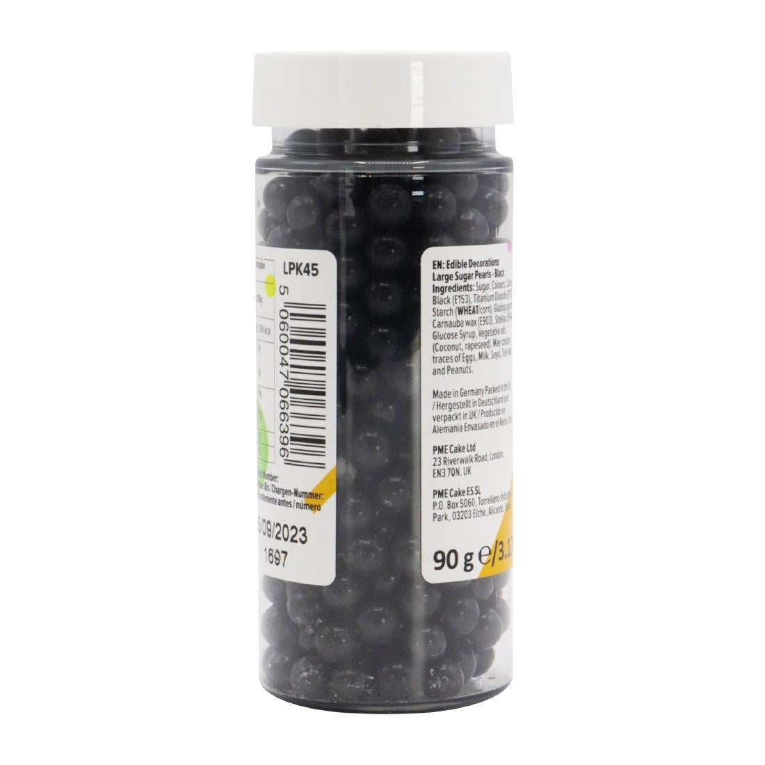 HU221 PME Large Sugar Pearls 90g - Black