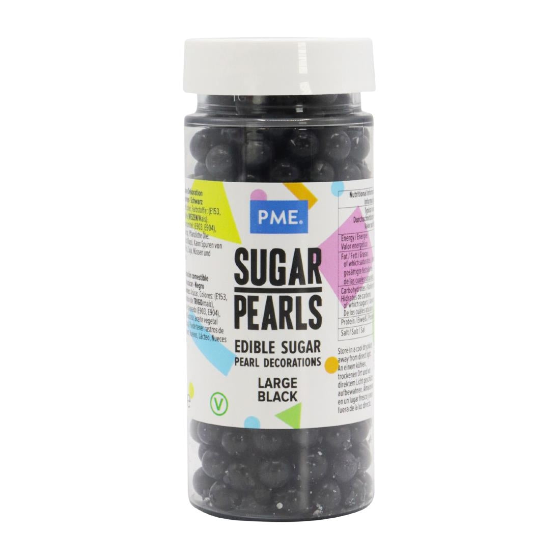 HU221 PME Large Sugar Pearls 90g - Black