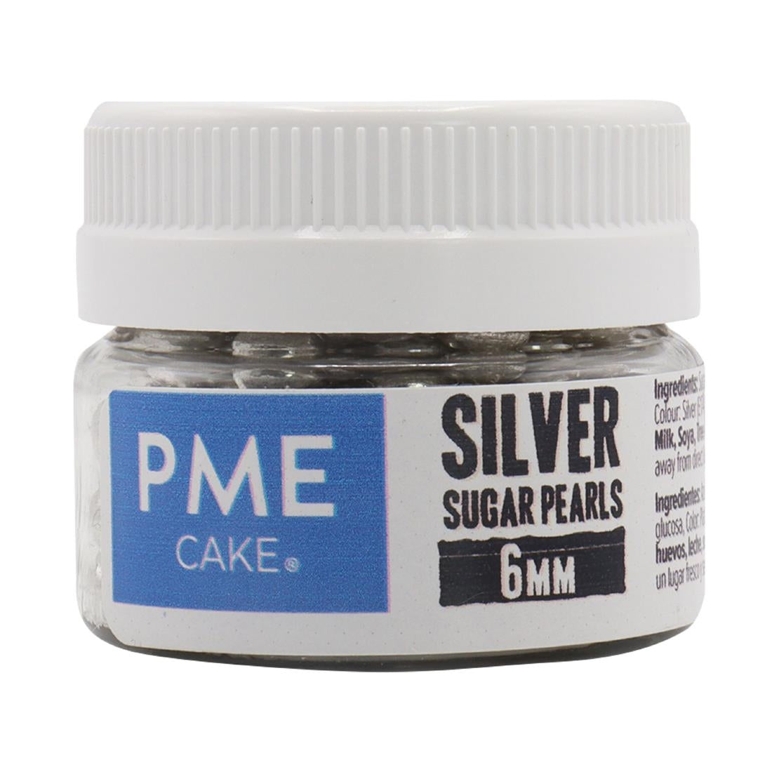 HU233 PME Silver Sugar Pearls 6mm