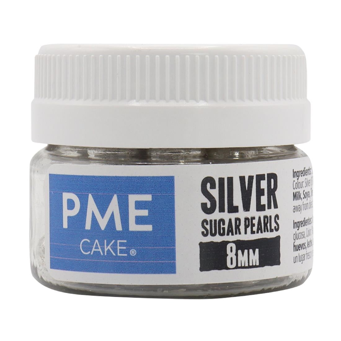 HU234 PME Silver Sugar Pearls 8mm