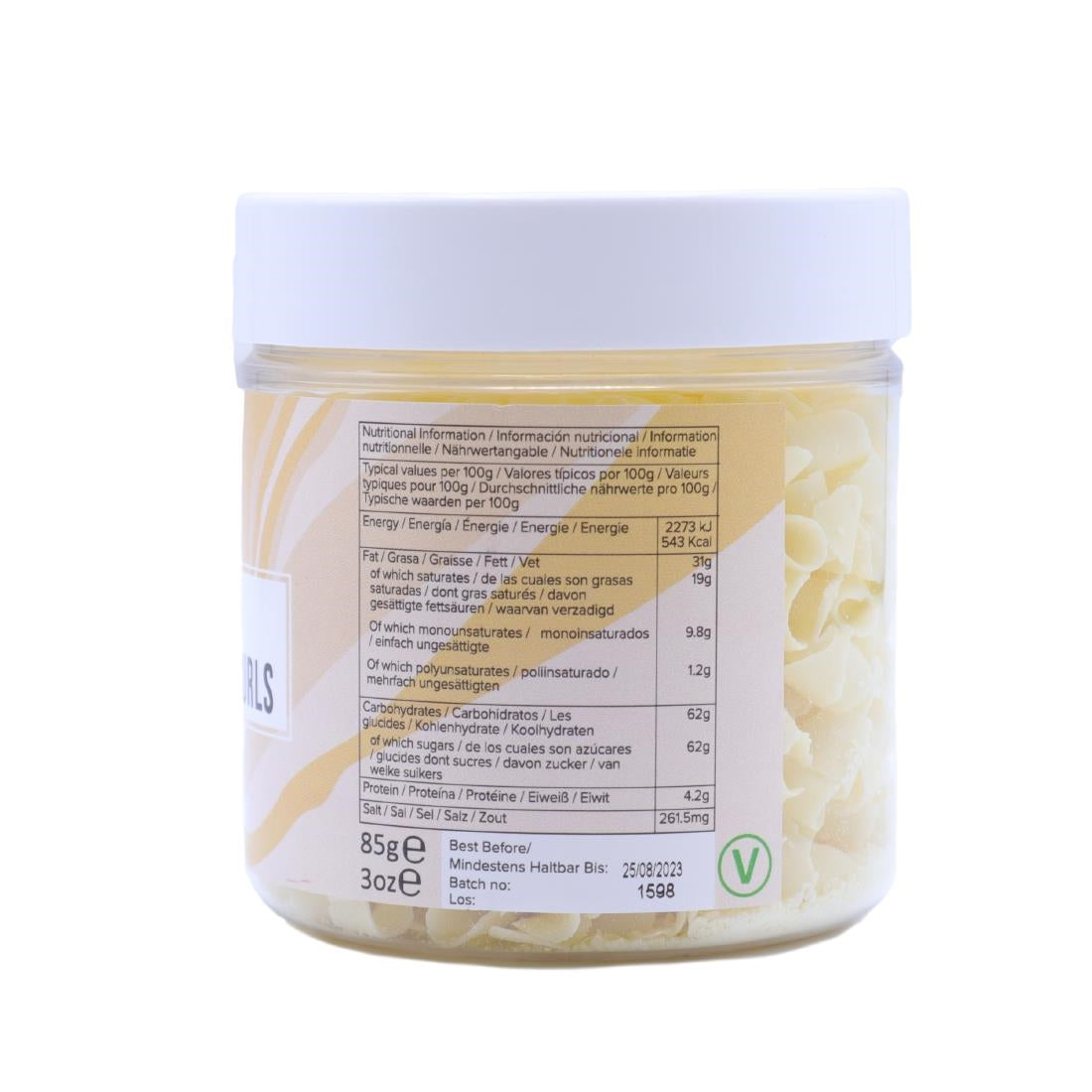 HU283 PME Chocolate Curls White Chocolate 85g