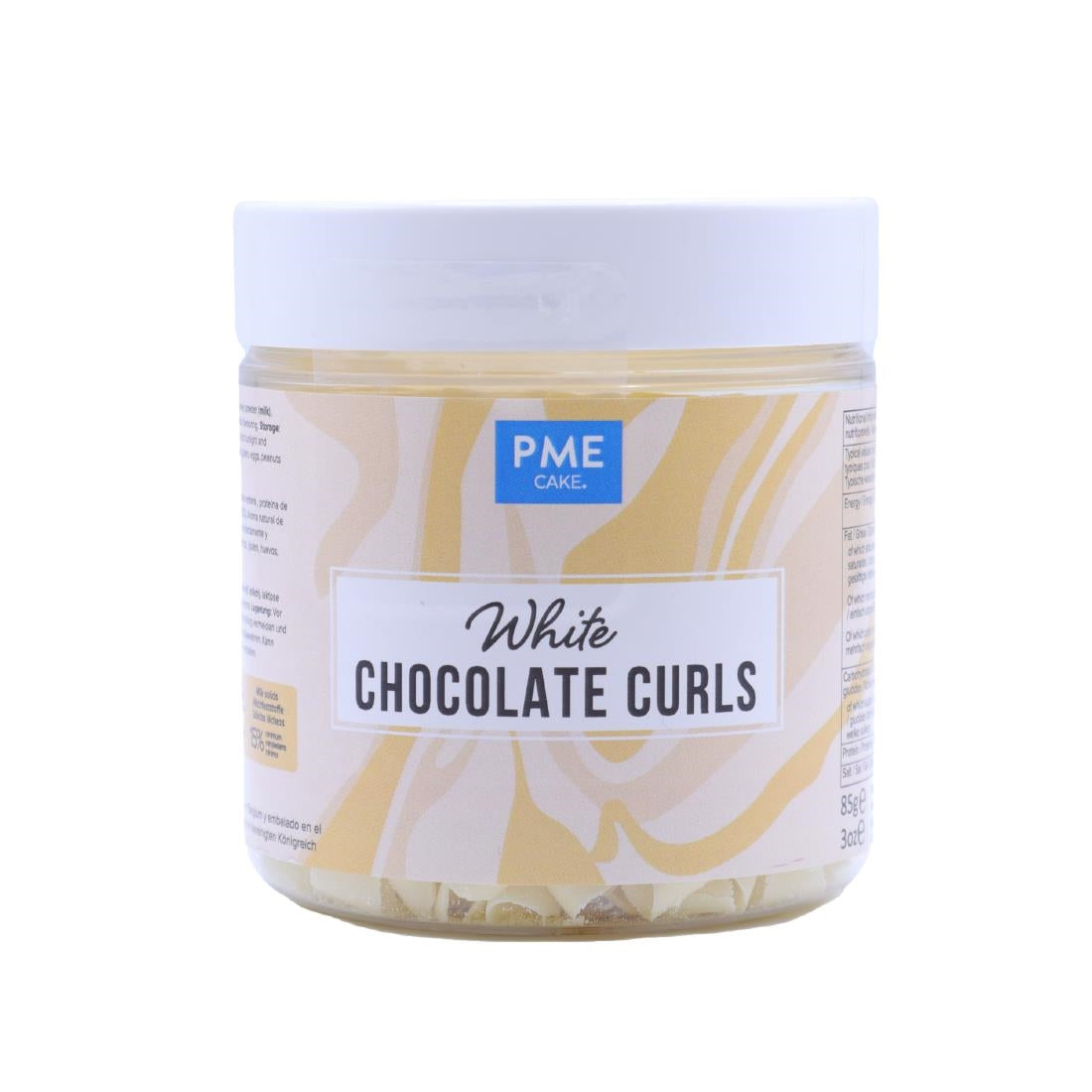 HU283 PME Chocolate Curls White Chocolate 85g