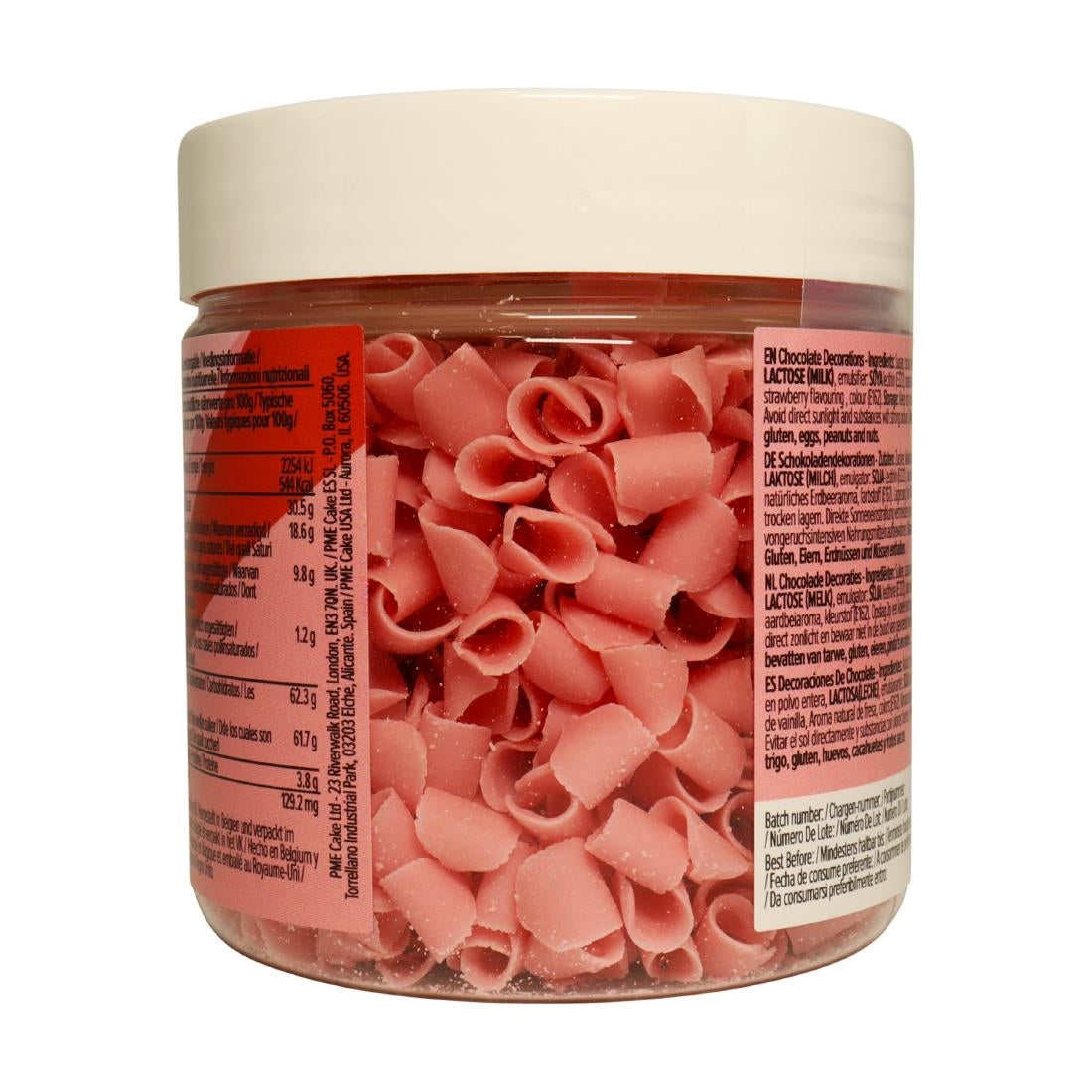 HU284 PME Chocolate Curls Strawberry 85g