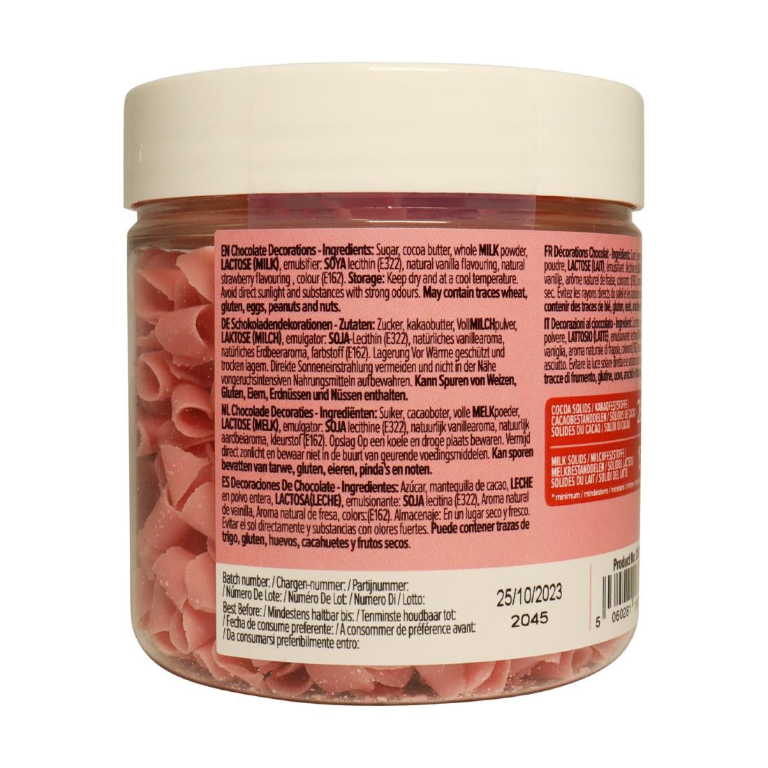 HU284 PME Chocolate Curls Strawberry 85g