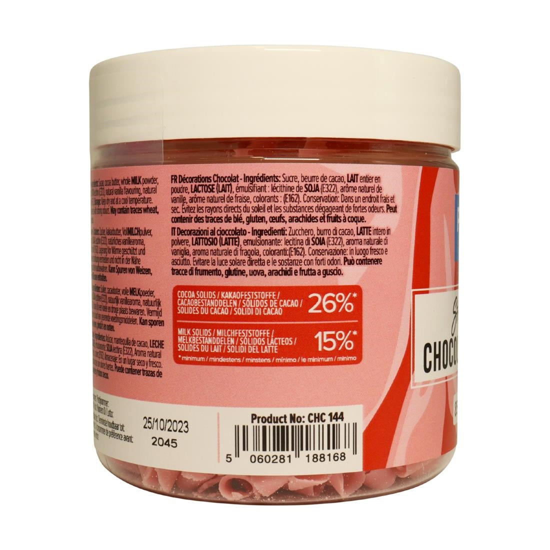 HU284 PME Chocolate Curls Strawberry 85g