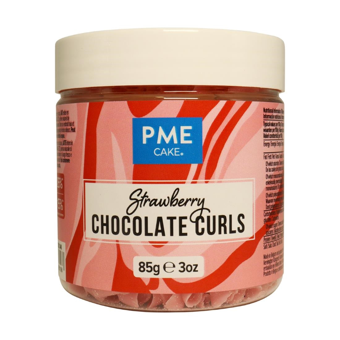 HU284 PME Chocolate Curls Strawberry 85g