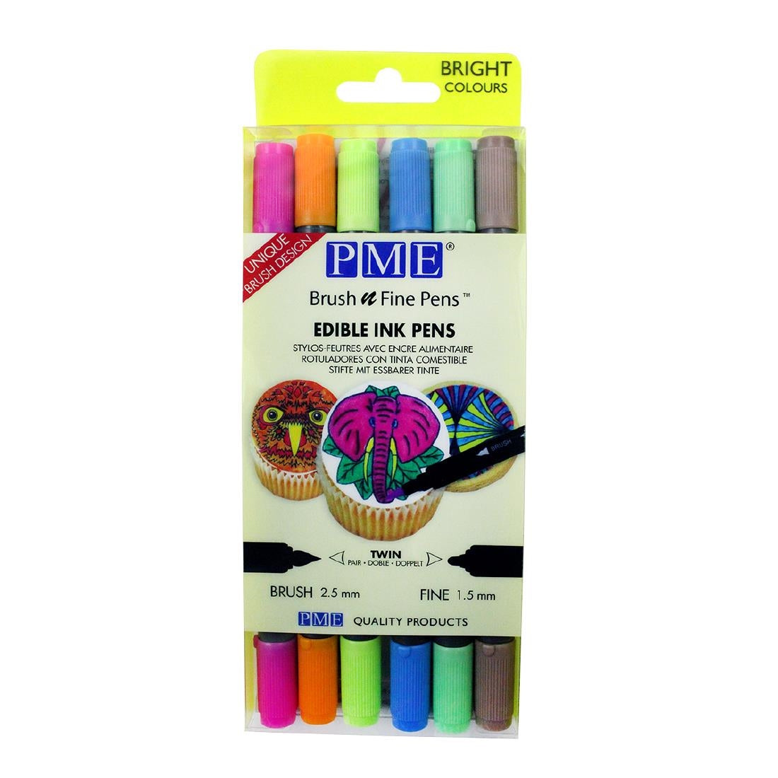 HU325 PME Brush & Fine Pen Set - Bright (Pack of 6)