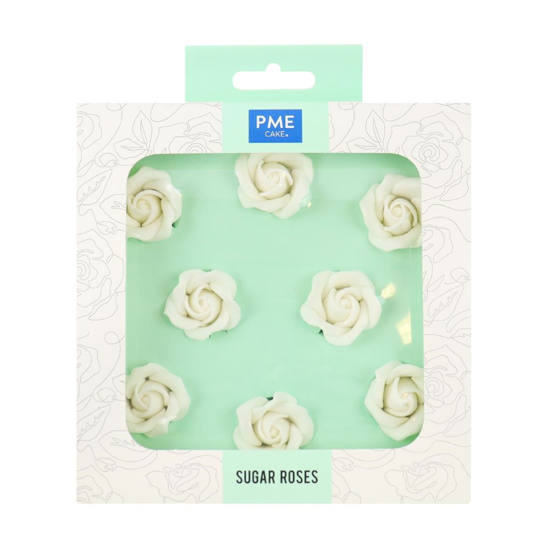 HU360 PME White Sugar Roses 32mm (Pack of 8)