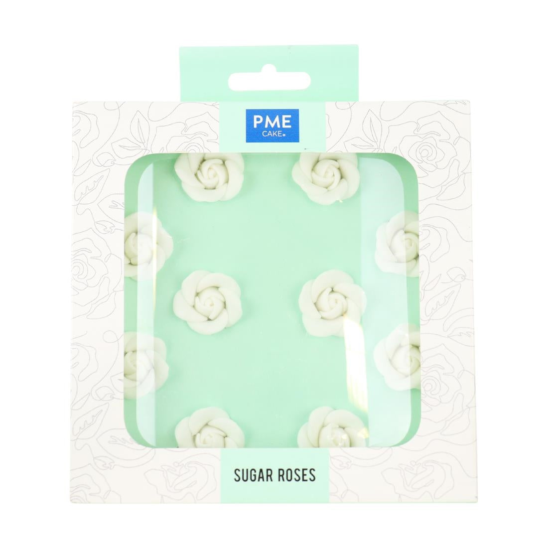 HU361 PME White Sugar Roses 25mm (Pack of 10)