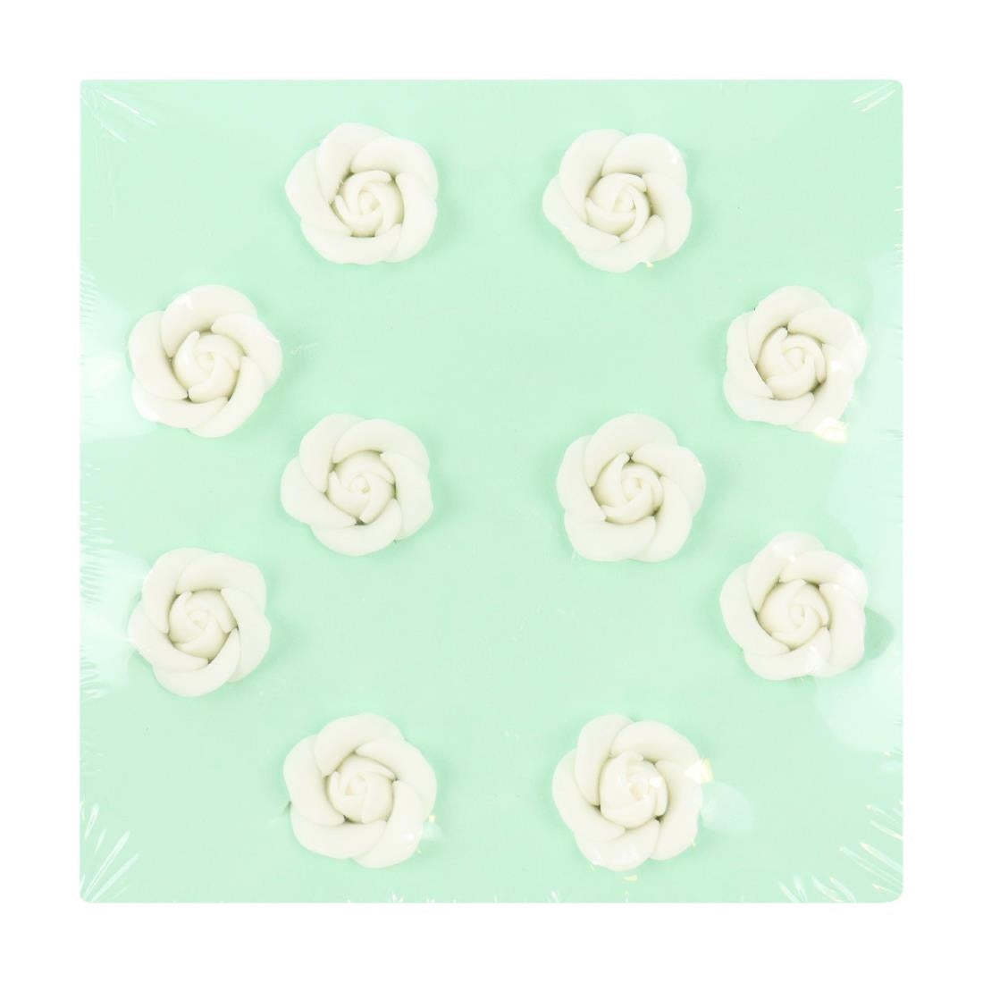 HU361 PME White Sugar Roses 25mm (Pack of 10)