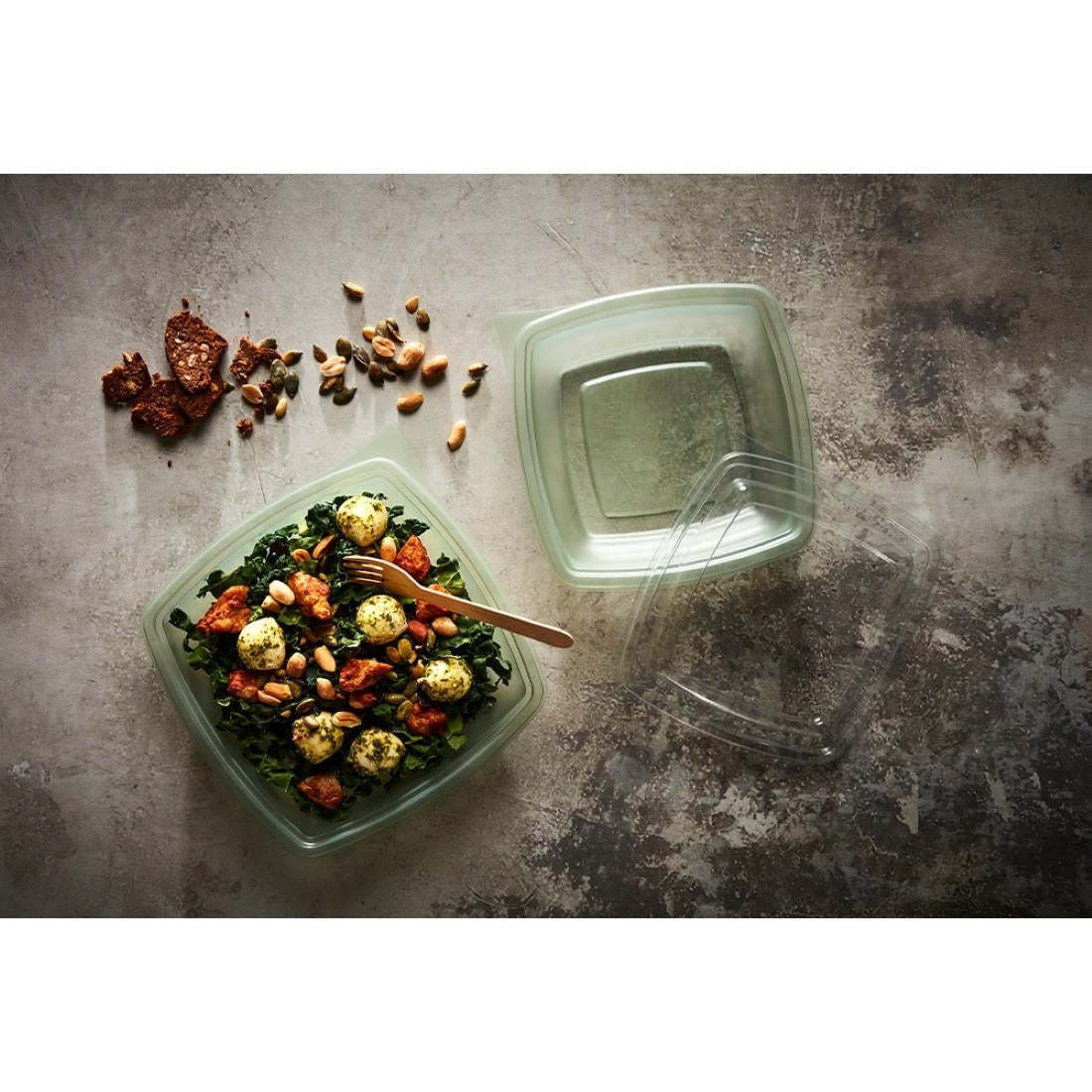 HU371 Plaza Evolve Square Takeaway Food Bowls 500ml (Pack of 500)