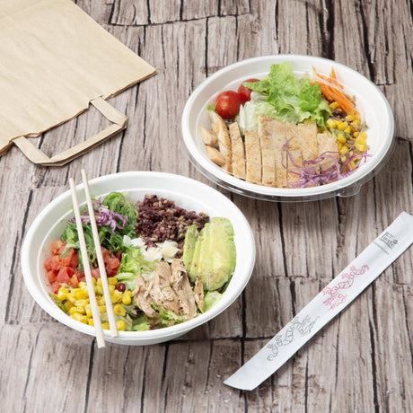 HW028 Fiesta Compostable Bagasse Poke Bowl Bases 24oz (Pack of 50)