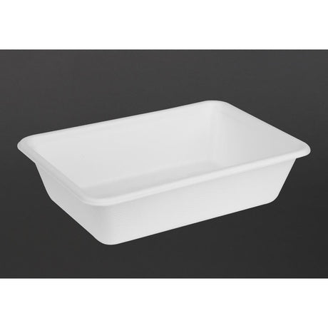 HW034 Fiesta Compostable Bagasse Food Container Bases 650ml (Pack of 100)