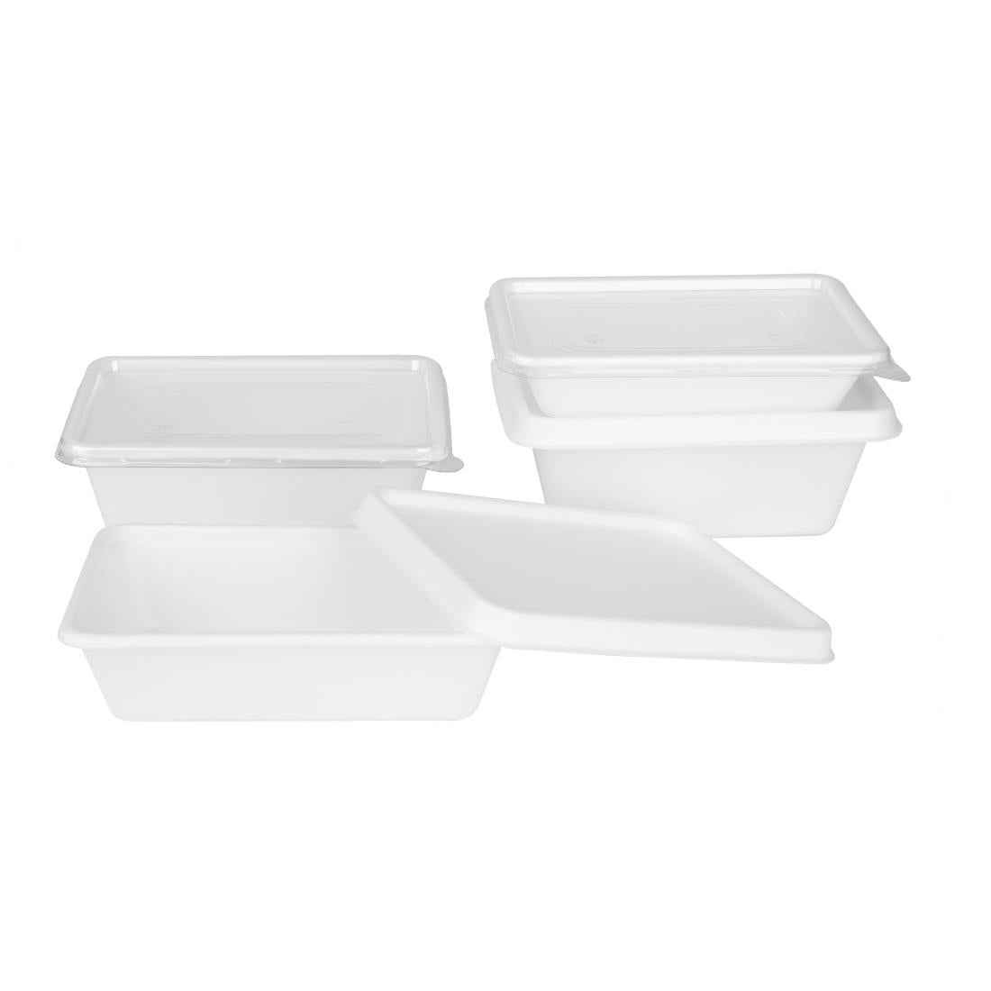 HW034 Fiesta Compostable Bagasse Food Container Bases 650ml (Pack of 100)