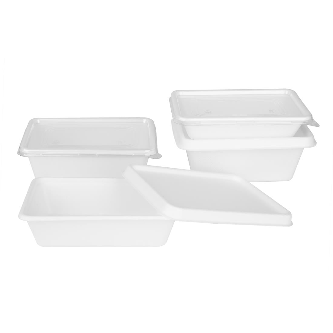 HW036 Fiesta Compostable Bagasse Food Container Bases 1000ml (Pack of 100)