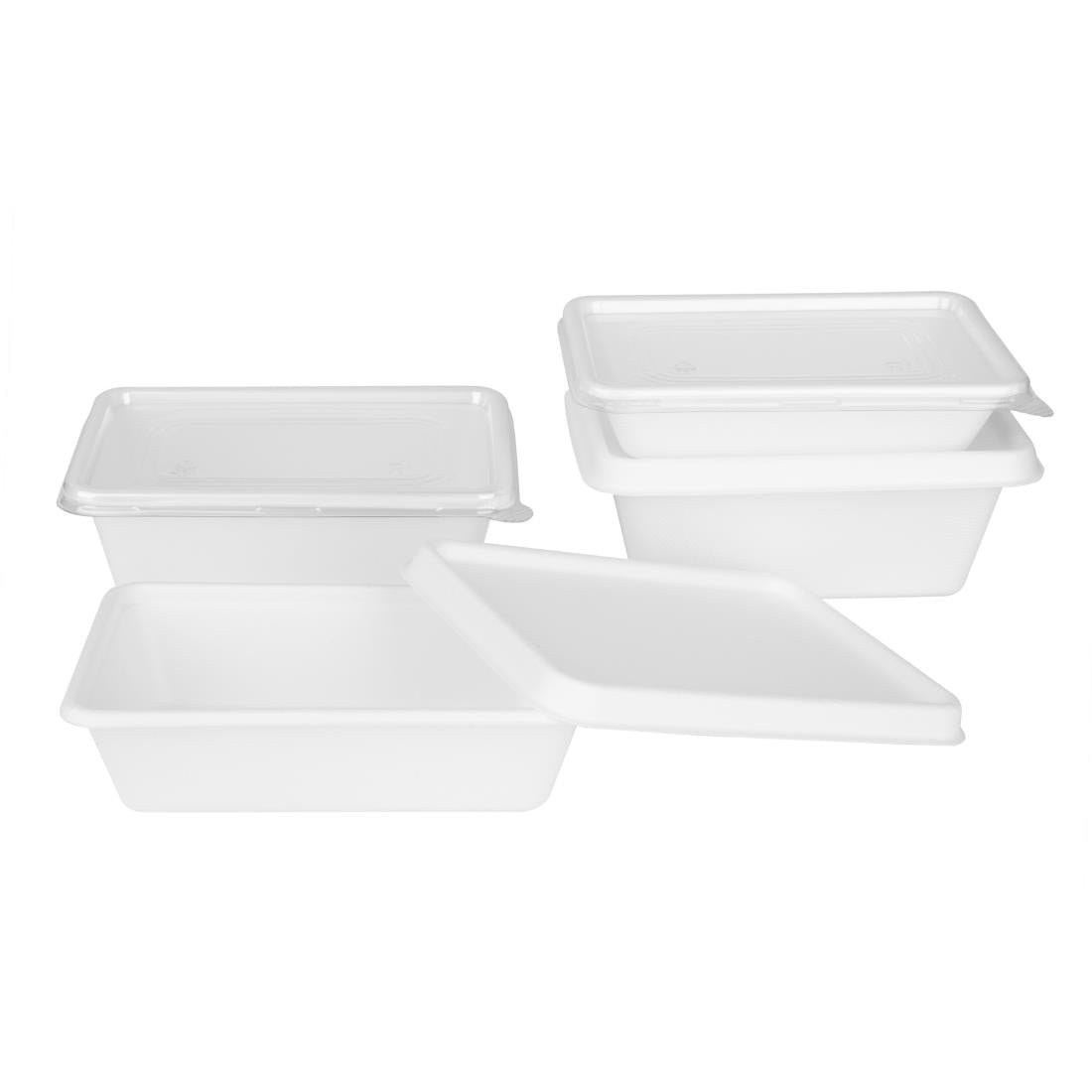 HW038 Fiesta Recyclable PET Lids for Bagasse Container Bases (Pack of 100)