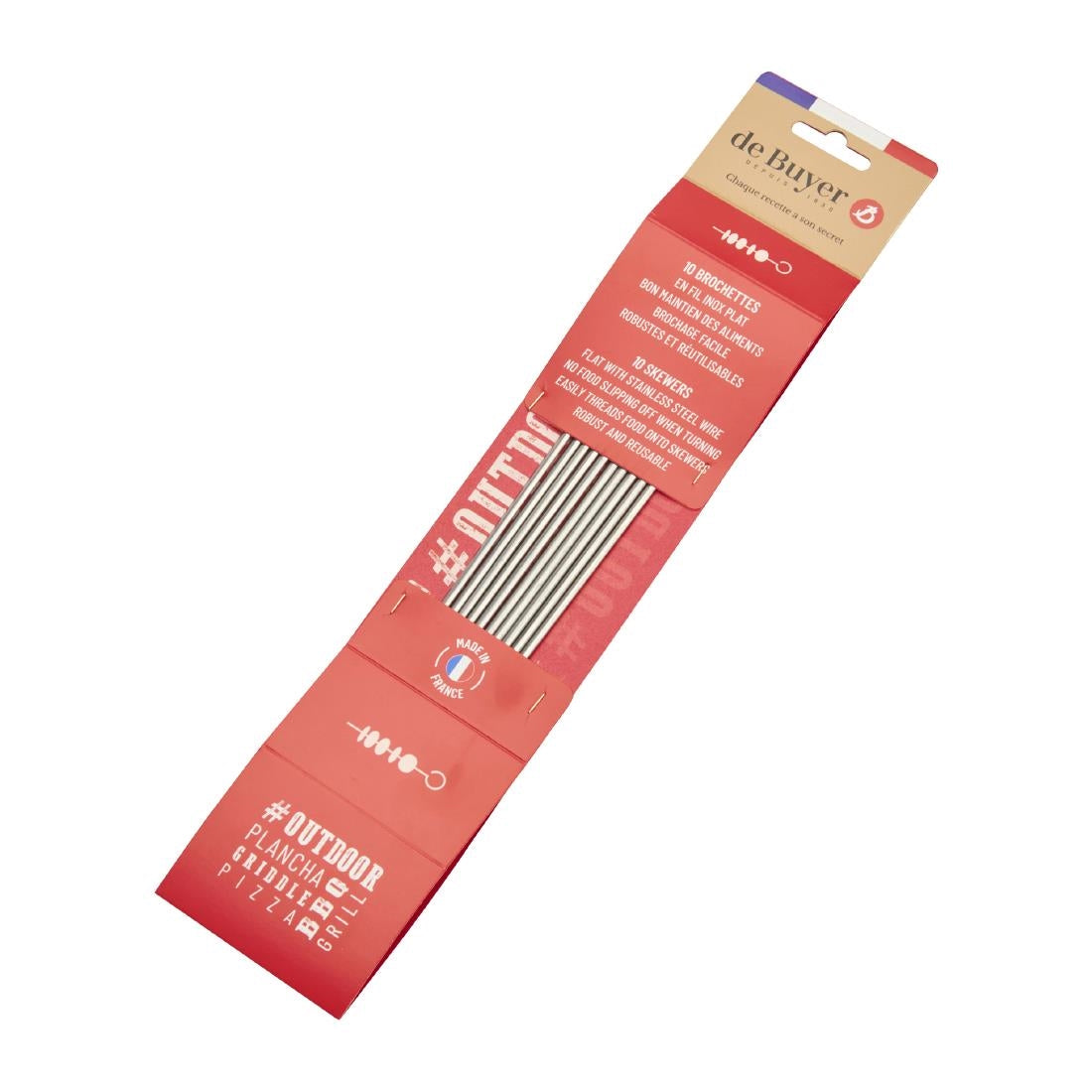 HW046 De Buyer Stainless Steel Skewers 250mm (Pack of 10)