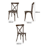 HW281 - Bolero Manhattan Cross-Back Resin Chairs Dark Wood Effect (4 Pack)
