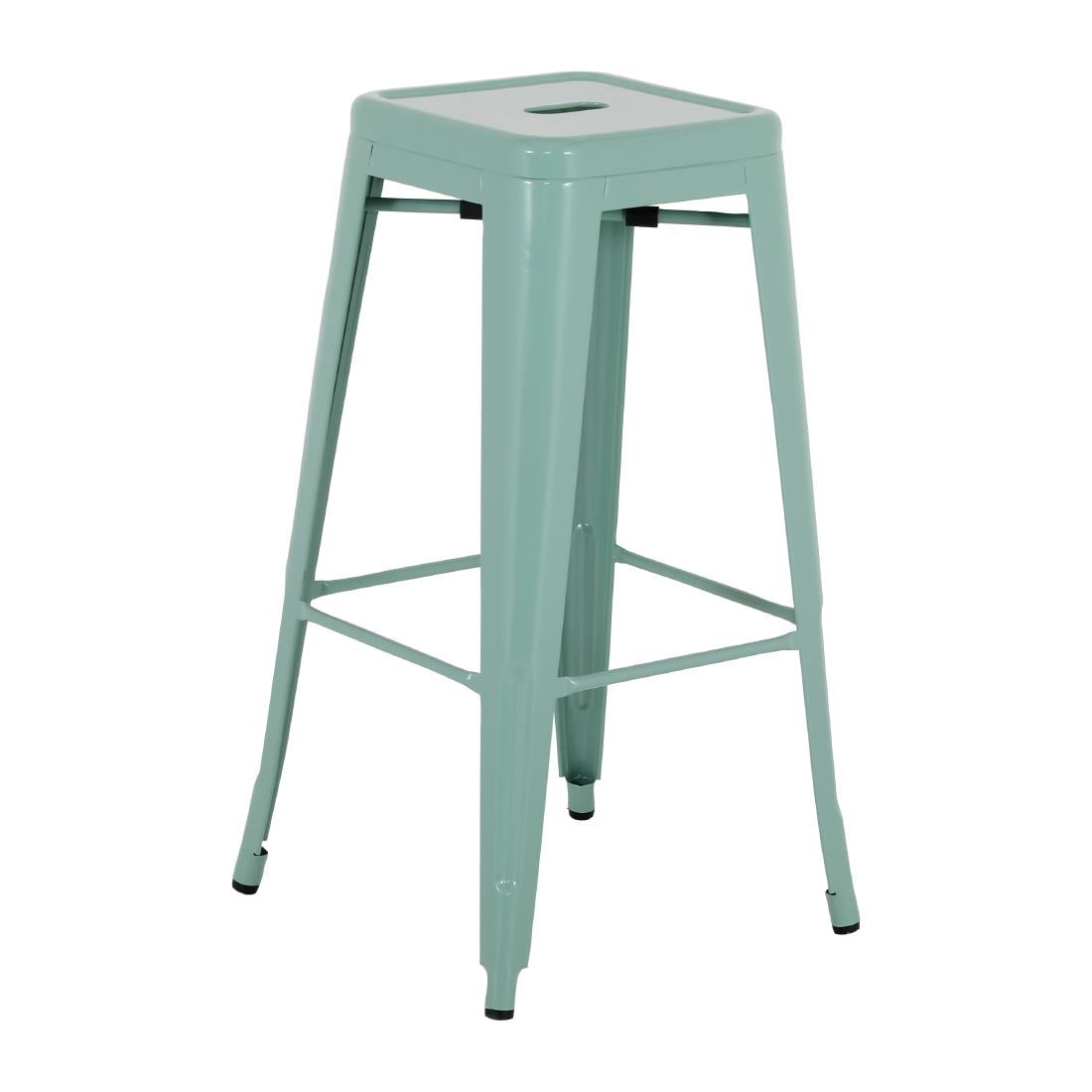 HW294 Bolero Bistro Metal High Stools Olive Green (Set 4)