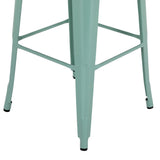HW294 Bolero Bistro Metal High Stools Olive Green (Set 4)