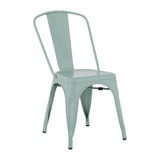 HW295 Bolero Bistro Metal Chairs Olive Green (Set 4)