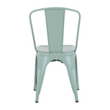HW295 Bolero Bistro Metal Chairs Olive Green (Set 4)