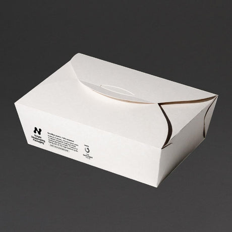 HW503 Notpla Large Takeaway Boxes 1750ml - White (Pack of 220)