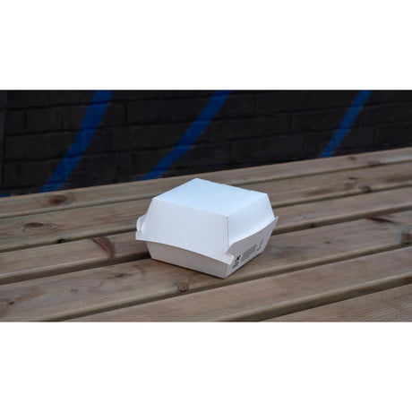 HW504 Notpla Clamshell Burger Boxes - White (Pack of 200)