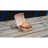 HW512 Notpla Clamshell Burger Boxes - Kraft (Pack of 200)