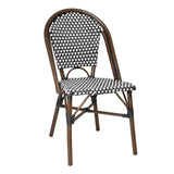 HW598 Bolero Parisian Style PE Rattan Chair Black Dot Mix (2 Pack)