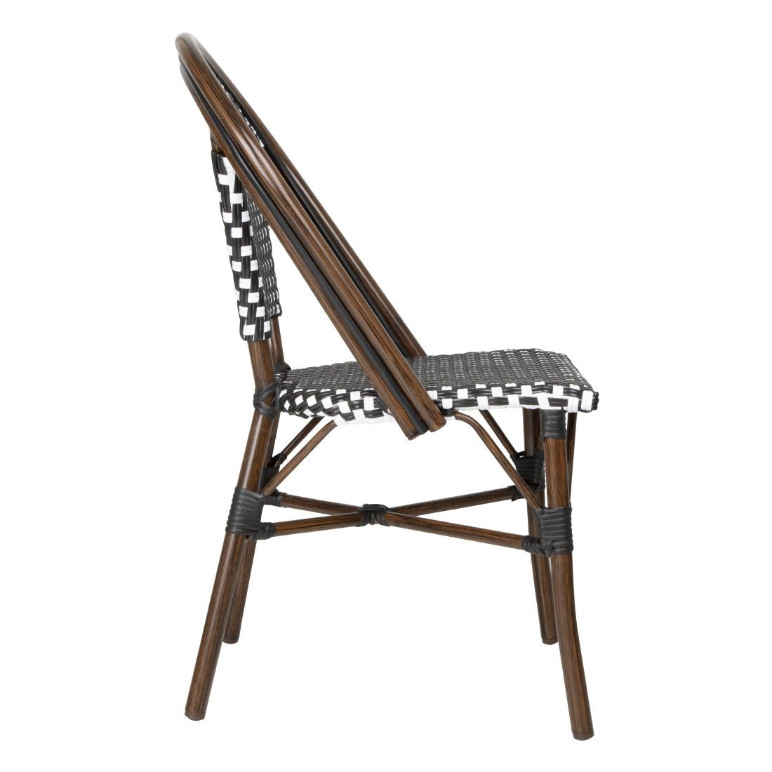 HW598 Bolero Parisian Style PE Rattan Chair Black Dot Mix (2 Pack)